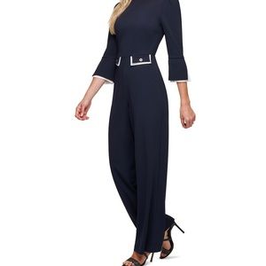 DKNY crepe luxury wide leg jumpsuit the works anywhere.